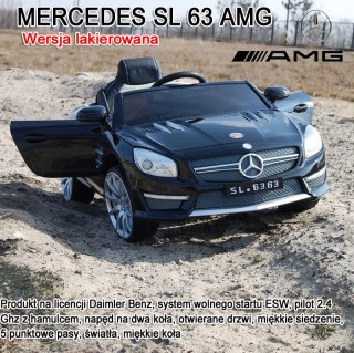 MERCEDES SL 63 AMG Z AMORTYZATORAMI, MIĘKKIE KOŁA, SIEDZENIE, HAMULEC, LAKIER/SL63