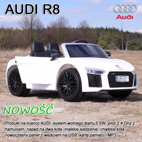 NAJNOWSZY ORYGINALNY AUDI R8 NA LICENCJI MIĘKKIE SIEDZENIE, MIĘKKIE KOŁA SUPER JAKOŚĆ/AUDI R8