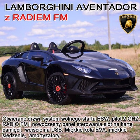 ORYGINALNE LAMBORGHINI AVENTADOR PEŁNA OPCJA, MIĘKKIE KOŁA, MIĘKKIE SIEDZENIE/BDM0913