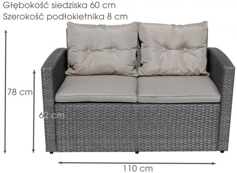 Meble Komplet Zestaw Wypoczynkowy Stół Sofa Fotele