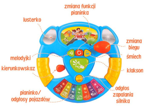 KOLOROWA Interaktywna KIEROWNICA MUZYCZNA dźwięk!