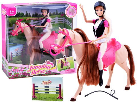 Lalka Anlily Dżokejka z koniem chodzący koń + akcesoria ZA2454 Barbi