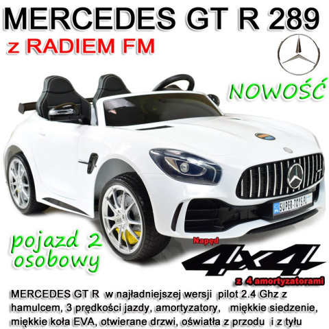 MERCEDES DWUOSOBOWY GT R 4x4, MIĘKKIE KOŁA EVA, MIĘKKIE SIEDZENIE FULL OPCJA/HL289