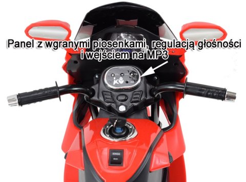 DUŻY MOTOR ŚCIGACZ Z SYMULACJĄ WYDECHU, MIĘKKIE KOŁA STRONG 2 EXCLUSIVE/6288A