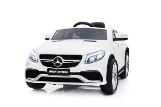 Pojazd Mercedes Benz GLE63 AMG Biały MERCEDES GLE63 auto na AKUMULATOR dla DZIECI