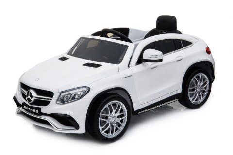 Pojazd Mercedes Benz GLE63 AMG Biały MERCEDES GLE63 auto na AKUMULATOR dla DZIECI