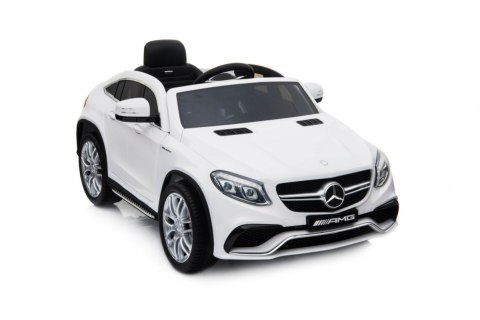 Pojazd Mercedes Benz GLE63 AMG Biały MERCEDES GLE63 auto na AKUMULATOR dla DZIECI