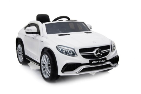 Pojazd Mercedes Benz GLE63 AMG Biały MERCEDES GLE63 auto na AKUMULATOR dla DZIECI