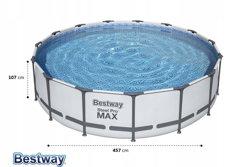 Basen Ogrodowy Bestway Stelażowy 457x107 56488 MAX Długość 457 cm