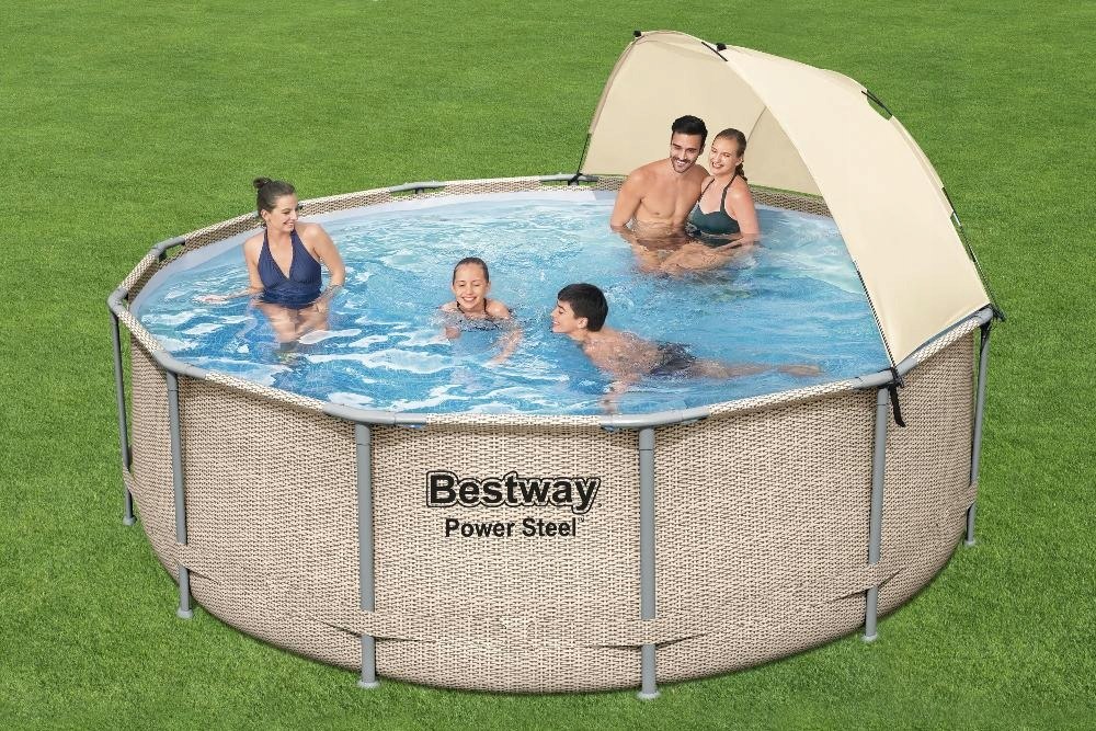 13w1 Basen Bestway Ratan 5614V 396x107 Pomp Daszek Kształt Okrągły