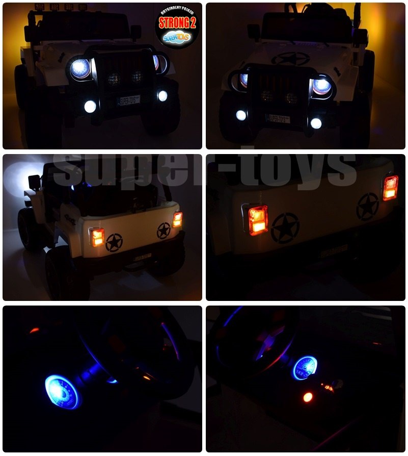 Auto na akumulator Monster Jeep 4x4 oświetlenie pojazdu