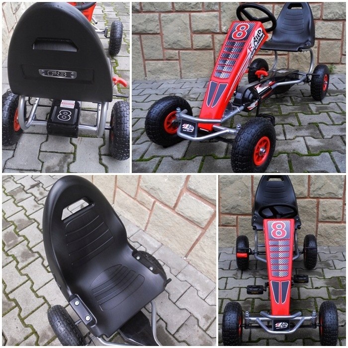 GOKART G5n NA PEDAŁA POMPOWANE KOŁA HAMULEC RĘCZNY Szerokość pojazdu 60 cm