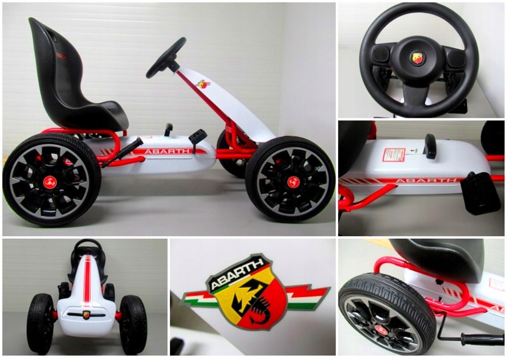 GOKART G6 ABARTH NA PEDAŁA PIANKOWE KOŁA EVA HAMULEC Kolor biały