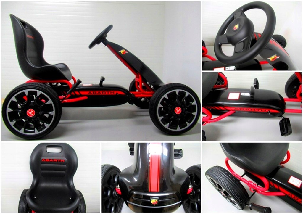 GOKART G6 ABARTH NA PEDAŁA PIANKOWE KOŁA EVA HAMULEC Szerokość pojazdu 54 cm