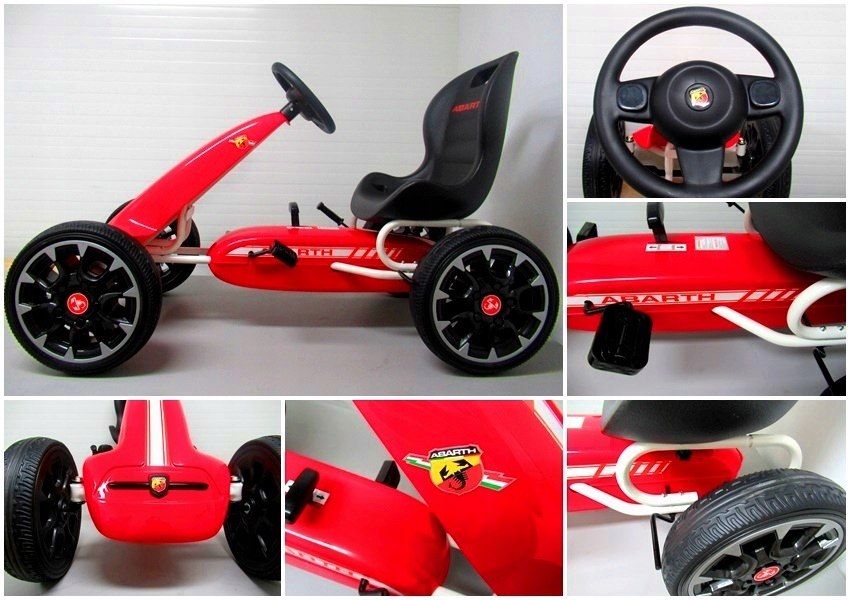 GOKART G6 ABARTH NA PEDAŁA PIANKOWE KOŁA EVA HAMULEC Długość pojazdu 112 cm