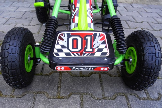 GOKART G1g NA PEDAŁA POMPOWANE KOŁA HAMULEC RĘCZNY Długość pojazdu 105 cm