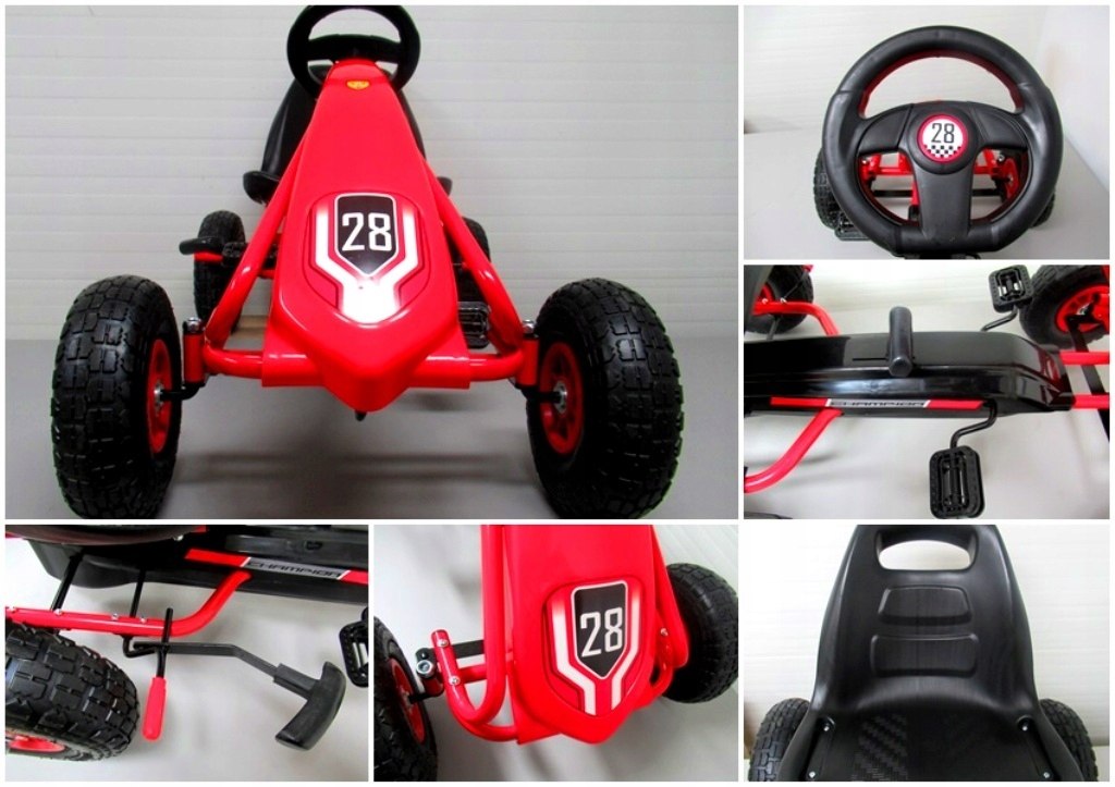 GOKART G4r NA PEDAŁA POMPOWANE KOŁA HAMULEC RĘCZNY Szerokość pojazdu 59 cm