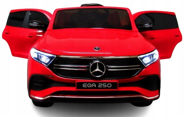 MERCEDES EQA250 Auto na akumulator 2 silniki PILOT EVA SKÓRA BUJAK Kolor Czerwony