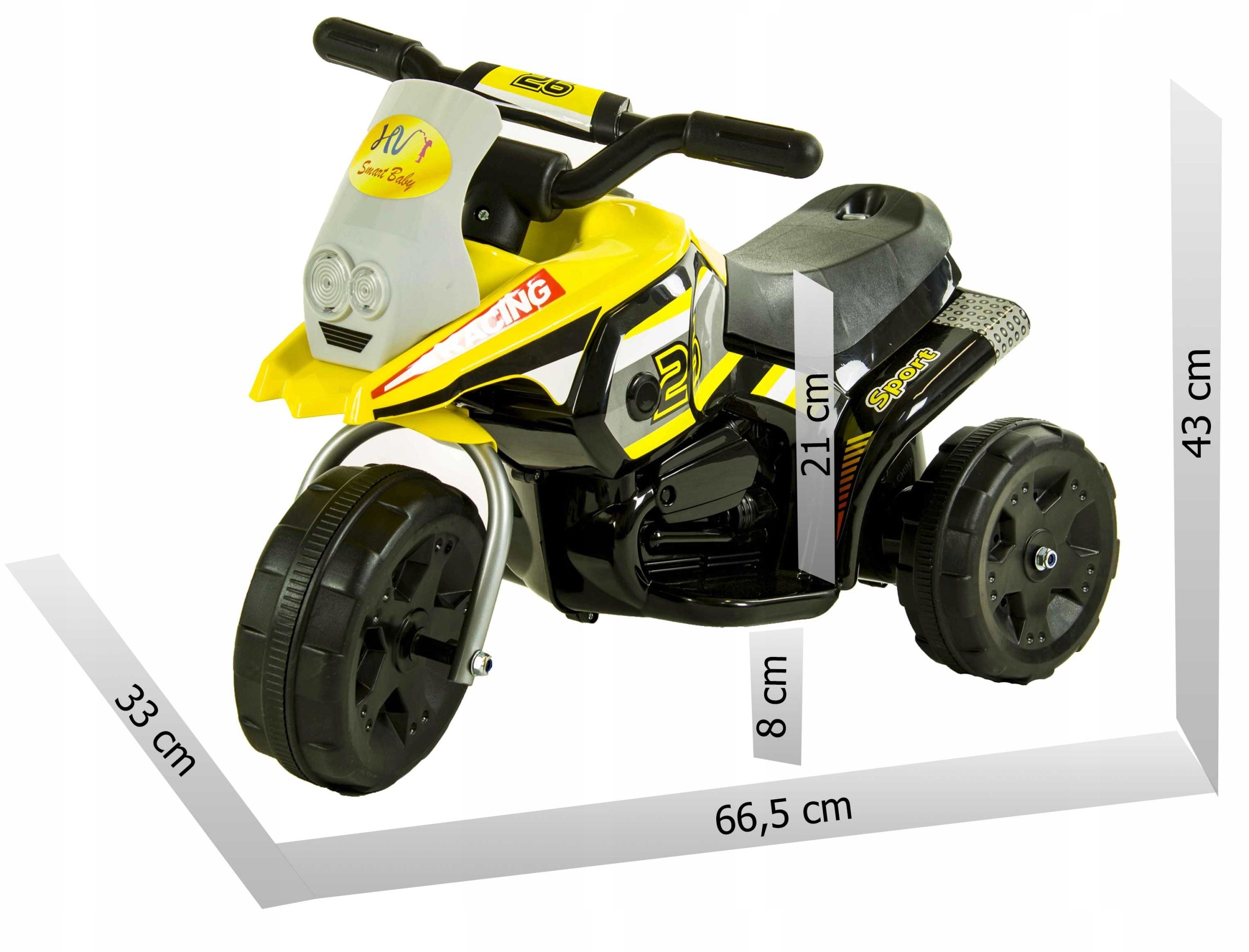 Motorek na akumulator Motor dla dziecka TABLICE Z IMIENIEM DZIECKA GRATIS Szerokość pojazdu 34 cm